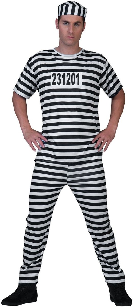 Boef Kostuum | Alcatraz Gevangene Boef | Man | Maat 52-54 | Carnaval kostuum | Verkleedkleding